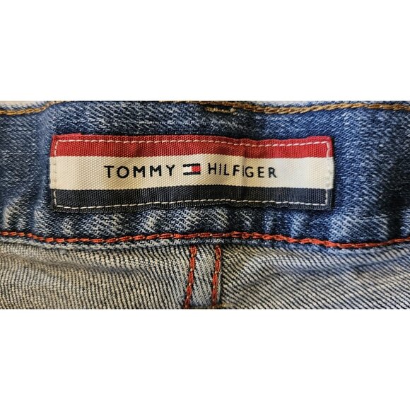 Tommy Hilfiger Blue Original Straight Slim Fit Jeans W36 L30 Distressed - Picture 6 of 9